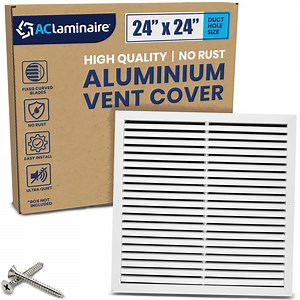 Vent Cover 24 x 24 Aluminum Return Air Grille, Rustproof, 1-Pack [25.6" x 25.6" Face]