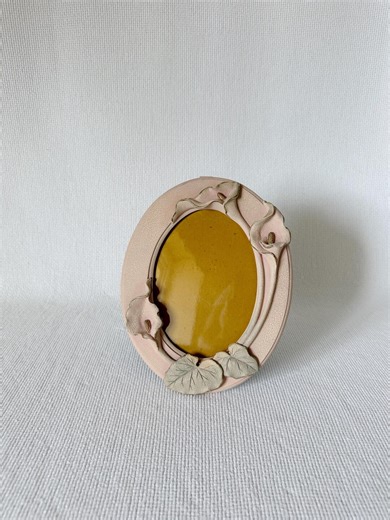 Vintage Floral Picture Frame, Pink Calla Lily Frame, Romantic Cottage Decor, Oval Photo Frame, Shabby Chic Frame, Vintage Home Decor - Etsy