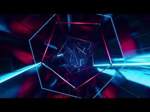 Abstract Neon Tunnel | Red and Blue Light Patterns
