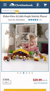 Lowest Price ANYWHERE!🎄Give your toddler the joy of discovering the true meaning of Christmas with the Little People Nativity Playset, now just $29.99! This interactive set brings the story of Baby Jesus’ birth to life in a fun, hands-on way your child will love. Perfect for playtime, learning, and creating cherished holiday memories. ✨ Limited stock—grab yours today and start the adventure! | Christianbook