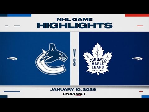 NHL Highlights | Canucks vs. Maple Leafs - January 10, 2026