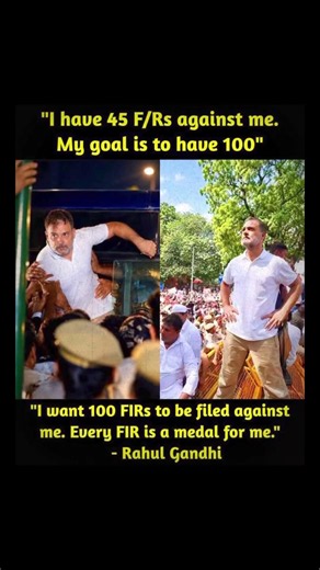 Rahul Gandhi Says “Every FIR Is a Medal”! 😳🔥 | 45 Cases & Target of 100