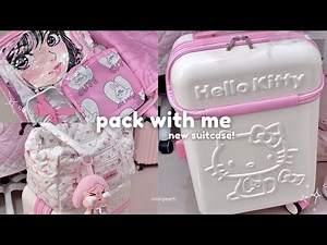 Pack With Me 🧳 Hello Kitty Pink Luggage Unboxing & Cute Travel Essentials 🌸✈️