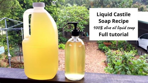 Liquid Castile Soap Making - 100% olive oil liquid soap recipe - full tutorial with easy recipe