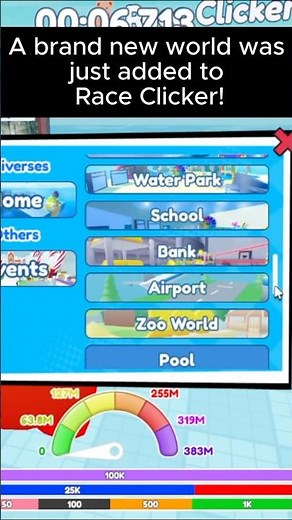 NEW Race Clicker World! #roblox #update #raceclicker