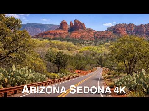 Driving Arizona Sedona in 4K Scenic Destination with Relaxing Music