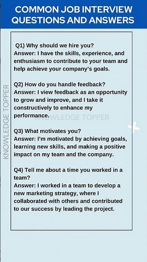 4 Most Common Job Interview Questions and Answers
