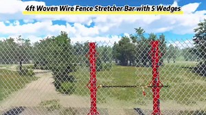 4ft Woven Wire Fence Stretcher Bar with 5 Wedges,Field Fence Stretcher | Wire Stretcher Fence Suitable for Fixing Fences on Farms, Pastures, Garden Barriers (Red)