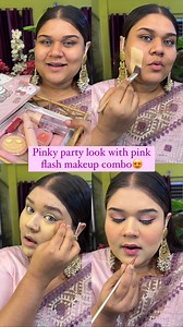 Pinky party makeup look with pink flash makeup combo😍 makeup combo: Beauty Mart earring: Khan’s Multani Jewellery lense: Eyes Shine Optics | Mayisa's beautification