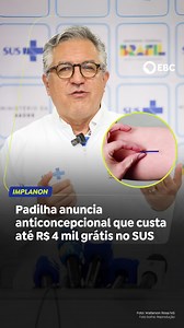 IMPLANON NO SUS | Nesta quinta-feira (3), o ministro da Saúde, Alexandre Padilha, anunciou que o anticoncepcional Implanon estará disponível no SUS (Sistema Único de Saúde) gratuitamente a partir do segundo semestre de 2025. O custo do medicamento é de R$ 2 mil a R$ 4 mil. O Implanon é um método contraceptivo de longa duração e alta eficácia, atua no organismo por até três anos, sem necessidade de intervenções durante esse período. Acompanhe a EBC nas redes. | EBC