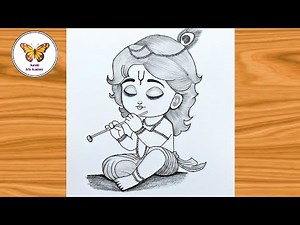 Beautiful Krishna Drawing with Pencil| Krishna Drawing| Chitra