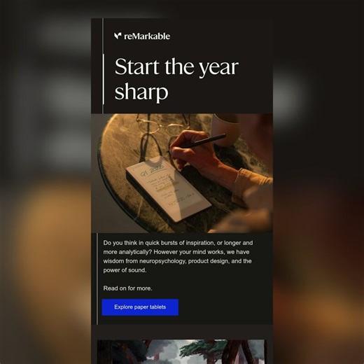 Email Inspiration from reMarkable - Email Love | Email Love