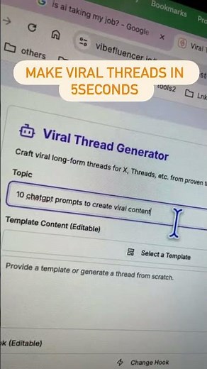 Use this AI tool to create viral threads for Facebook.