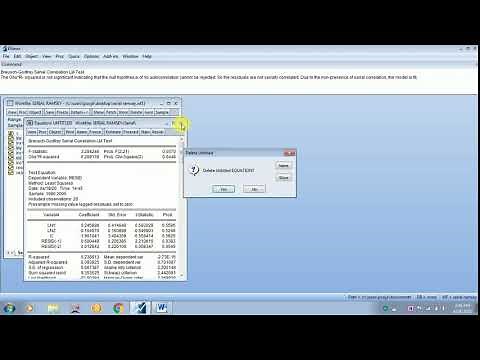 HOW TO DETECT AND REMOVE SERIAL CORRELATION BREUSCH GODFREY SERIAL CORRELATION LM TEST - EVIEWS