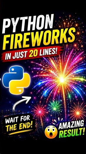 🎆 Can Python create AMAZING Fireworks? 😱Wait for the final explosion and rate it from 1–10! 👇#coding
