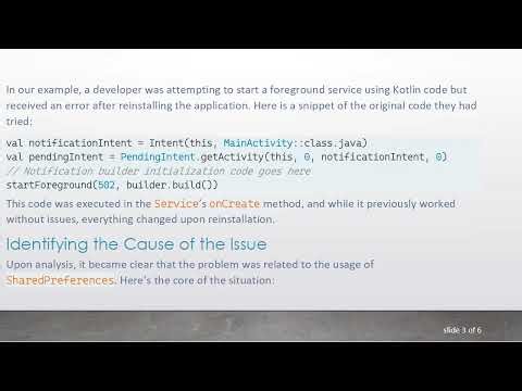 Solving the Bad notification for startForeground Error in Android Foreground Services