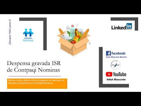 Despensa gravada o exenta para isr en Contpaqi Nominas
