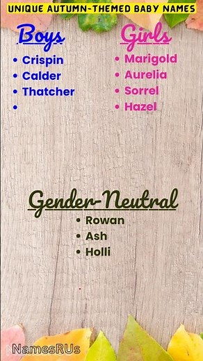 🍂 Autumn Baby Names 🍁👶 #BabyNames #AutumnVibes #UniqueNames #FallBabies