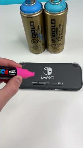 Custom Nintendo Switch using Posca Markers! #shorts
