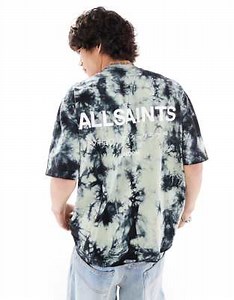 AllSaints Underground oversized t-shirt in dark tie dye exclusive to asos | ASOS