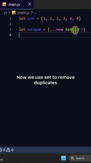 Unique Values from Array #coding #javascript