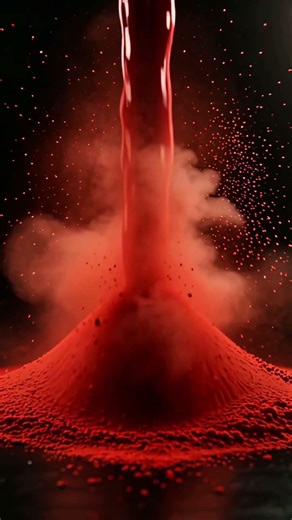 Powder Avalanche | Deep Red Pigment Fall 4K #asmr #colorasmr #satisfying