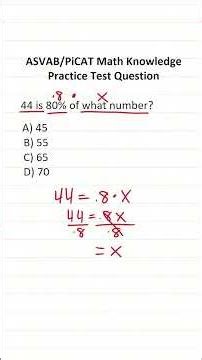 ASVAB/PiCAT Math Knolwedge Practice Test
