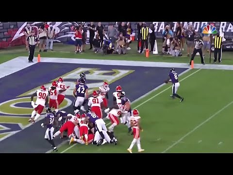Lamar Jackson front flips into the end zone