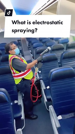 Electroststic spraying and why it’s an important of plane travel these days! #plane #travel #learnontiktok #tiktokpartner #unitedairlines