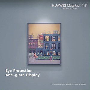 The new HUAWEI MatePad PaperMatte Edition. PaperMatte screen that does not tire your eyes and paper feel, with its powerful battery that supports uninterrupted video playback up to 10.5 hours on a full charge, and all other superior features you can study and have fun at any time! #HUAWEIMatePadPaperMatteEdition https://brnw.ch/21wCWtg | Huawei Mobile | Facebook