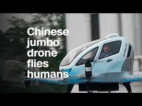 Chinese jumbo drone flies humans