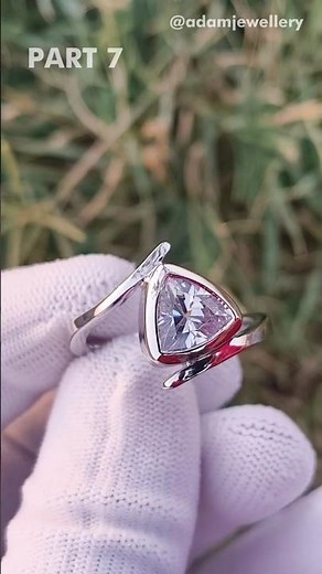 🔨Making a Split Trillion Diamond Ring | Part- 7 #jewelrymaking #handmadejewelry #silverring #diamond