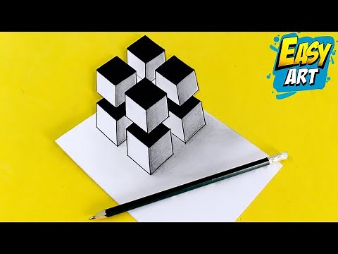 🔴😱 3D Drawings - How to Draw CUBE in 3D - Easy Art 🔺