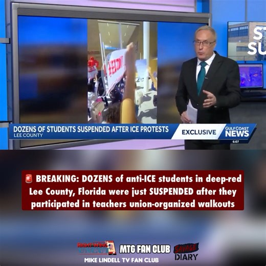 🚨 BREAKING: DOZENS of anti-ICE students in deep-red Lee County, Florida were just SUSPENDED after they participated in teachers union-organized walkouts | Marjorie Taylor Greene Fan Club