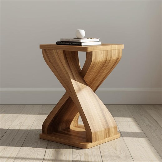 Twisted Side Table Plans | Modern Woodworking Furniture Guide (PDF Download) - Etsy