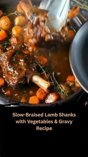 Slow-Braised Lamb Shanks with Vegetables & Gravy