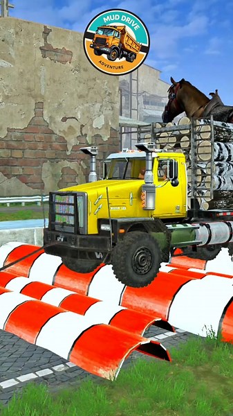 Too Many Speed Bumps! Log Truck Almost Breaks | MudRunner New Mods. Most dangerous truck test