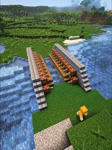 Minecraft EASY Automatic Bridge#minecraft #minecraftbuilding #minecrafttutorial