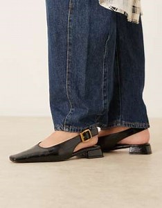 ASOS DESIGN - Loretta - Ballerine nere con cinturino posteriore e punta allungata | ASOS
