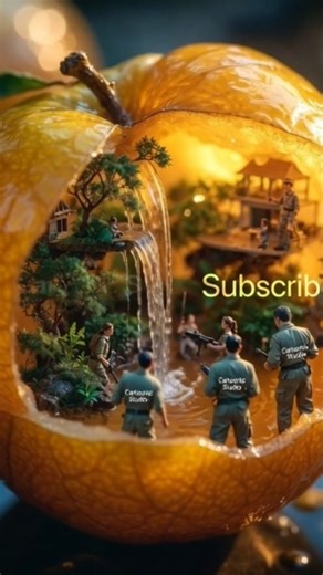 Mini People Inside a Magical Orange Secret Fruit World Business Story | Cartoonic Studio #miniworld