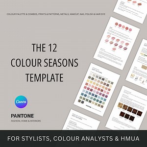 TEMPLATE, All 12 Color Seasons, Sub-seasons, Tool for Stylists, Image Consultants, & Colour Analysts, Client Handout, Customisable in Canva - Etsy UK