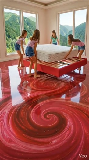 💖 Stunning Heart Epoxy Floor Transformation | Luxury Valentine’s Room Makeover ✨ #Shorts #luxury