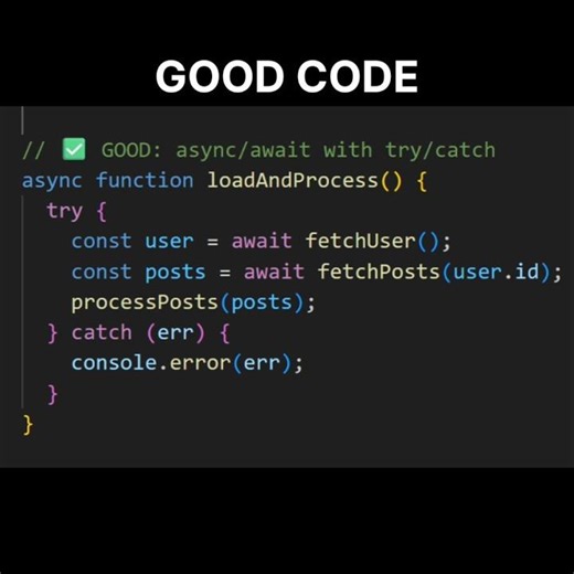 Stop Chaining .then() — Use async/await in JavaScript #shorts\r\r#javascript #viralvideo