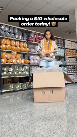 This morning, we were busy packing a big wholesale order for a beautiful yarn shop! 🧶📦