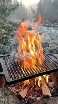 Sizzling Beef Steak Over Fire | Outdoor Cooking ASMR