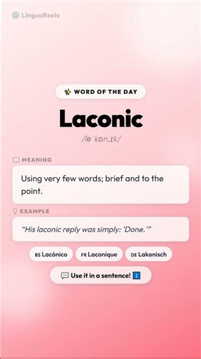 ✨ Word of the Day: LACONIC | Communication Vocabulary