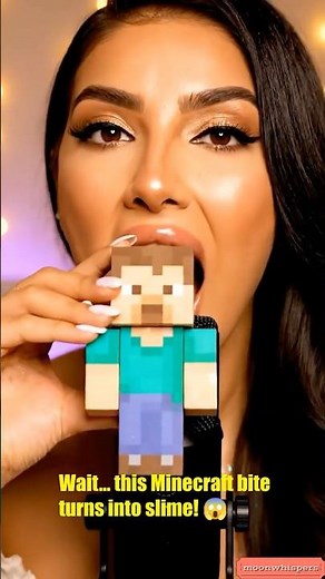 This Minecraft Alex ASMR EXPLODES Into Green Goo 😳🧱 #asmr #eatingsounds #gamingasmr