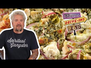 Guy Fieri Tries Some Funky Chicken Pizza | Diners, Drive-Ins and Dives | Food Network