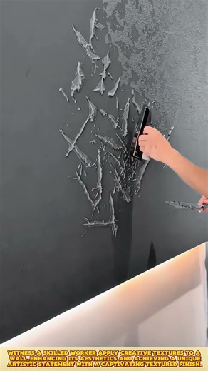 Best method of textured wall plastering: Skilled Worker Decorative Wall Creating Abstract Texture