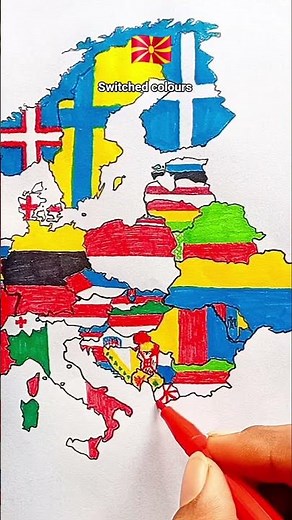 Draw Flag Map of North Macedonia 🇲🇰 #northmacedonia